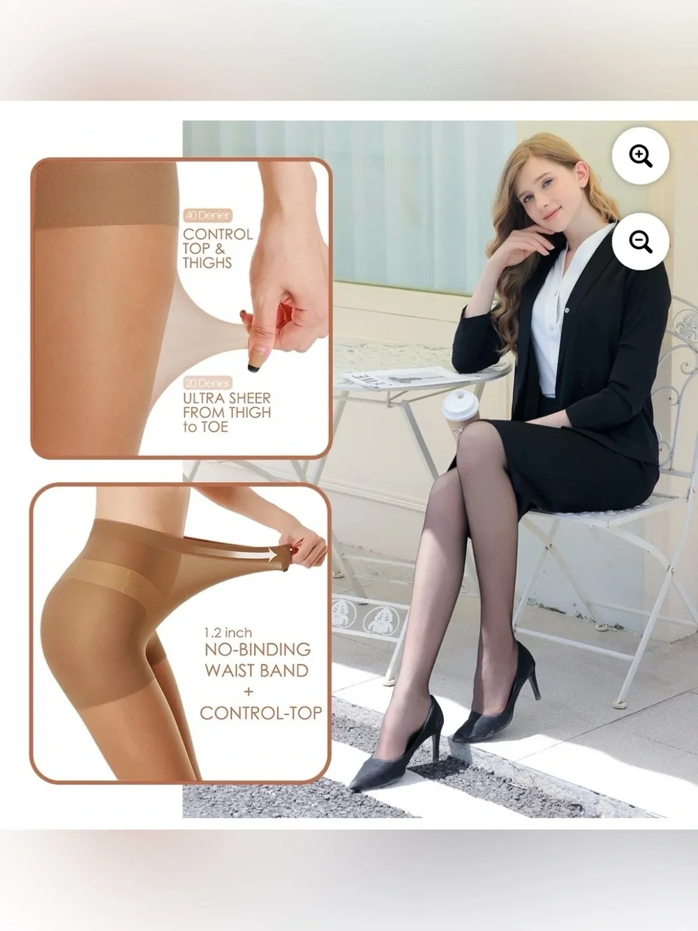 G&Y Classic Women’s Sheer Control Top Pantyhose 3 Pair Nude Size Small New